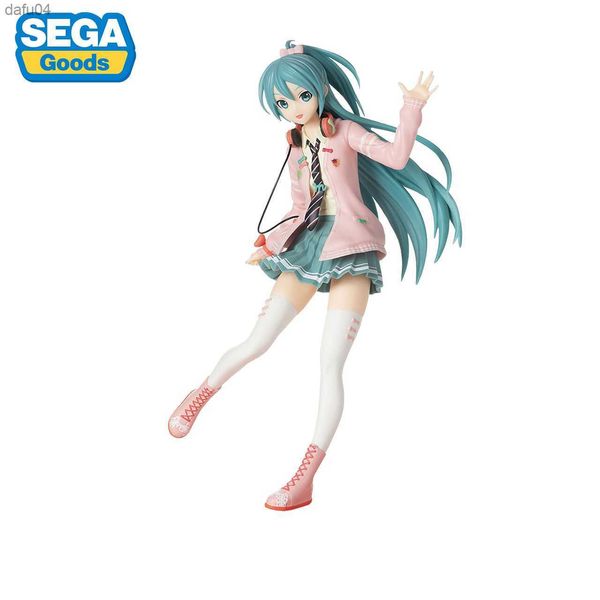 Disponibile originale Sega SPM Figure VOCALOID mikus Ribbon Girl Version PVC Action Figure Model Doll Toys per regalo di Natale L230522