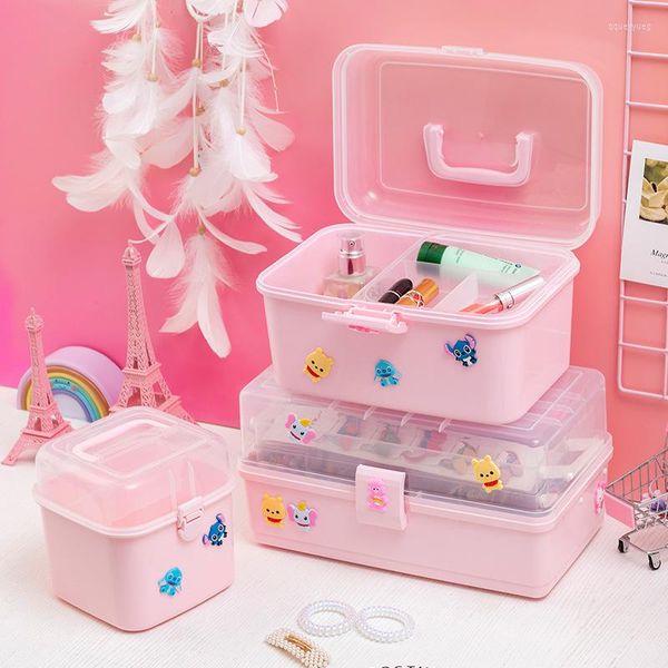 Sacchetti per gioielli Pink Baby Personalizzato Box Organizer Storage Grid Princess Ring Orecchini Packaging Girl Hair Band Display Case
