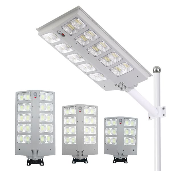 600 W 800 W 1000 W LED Luz de rua solar Sensor de movimento Lâmpada de segurança para jardim ao ar livre com haste retrátil