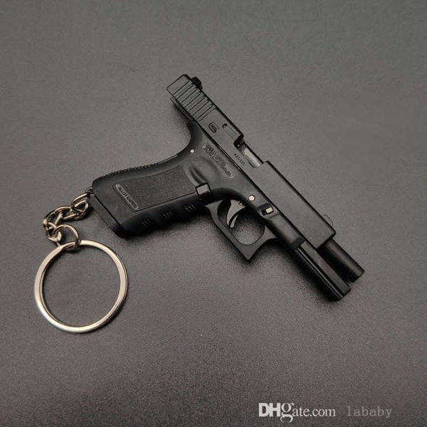 Varejo Fidget Toy Gun Mini Pistola Chaveiro Brinquedos Liga Império Glock G17 Pistola Forma Arma Mini Metal Shell Ejeção Montagem Livre Com Armas de Caixa