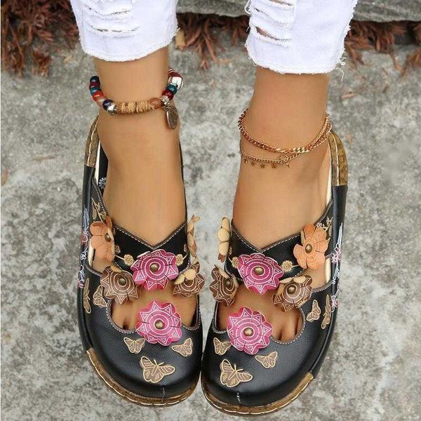 Сандалии The Newr Shoes Flower Slipers Slipes Slipes Flip Flop на салонах для женщины для женщины плюс 230417