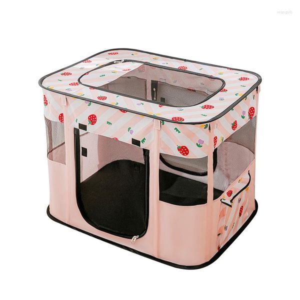 Trasportini per gatti Box per animali domestici per cani di piccola taglia Rettangolo portatile Sala parto Gatti al coperto con porta e finestra superiore in rete