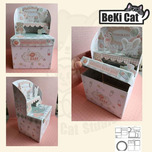 Damgalama dükkanı hediye kutusu kesme kalıp set şablonlar diy scrapbooking fotoğraf albümü dekoratif diy kağıt kartlar