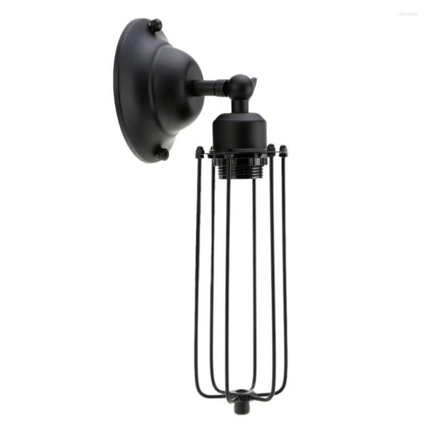 Lâmpada de parede personalidade clássica vintage retrô antigo gaiola em forma de base ajustável suporte de luz para lâmpada E27 decoração de barra El