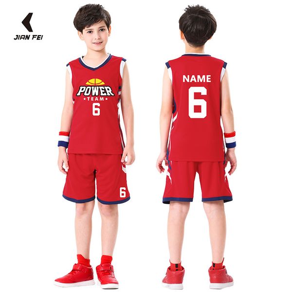 Camisas personalizadas 100% plyester crianças uniforme de basquete conjunto respirável crianças camisas de basquete camisa de basquete para meninos m995 230606