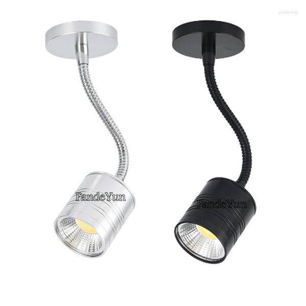 Lâmpada de parede led spot light 5 w cob 220 v 110 v tubo flexível lâmpadas de teto mangueira luz de trilha para joias vitrine balcão/exposição