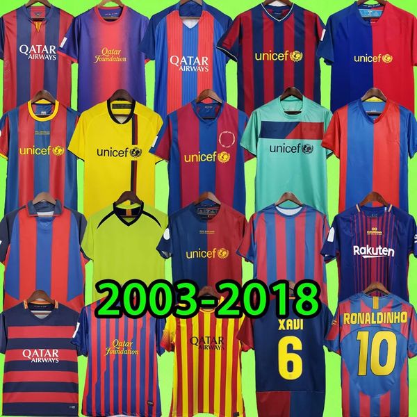 Maglie da calcio retrò Barcellona 2003 2004 2005 2006 2007 2008 2009 2010 2011 2012 2013 Maglie da calcio da uomo vintage T RONALDINHO A.INIESTA 03 04 05 06 07 08 09 10 11 12 13 14