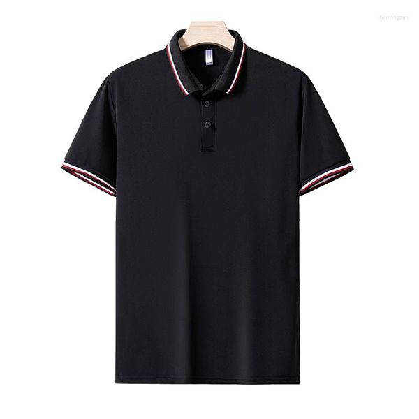 Hommes Polos décontracté 2023 été à manches courtes solide noir blanc Polo marque mode vêtements pour hommes surdimensionné 5XL