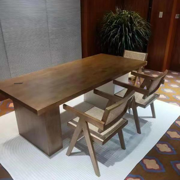 Mesa de jantar grande de madeira personalizada para 6 a 8 pessoas, mesa de cozinha industrial com armação de metal, mesa de jantar retangular de fazenda para cozinha, sala de jantar, sala de estar