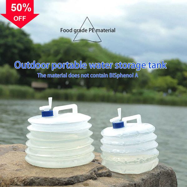 Taşınabilir katlanır kova açık piknik kendi kendine sürüş turu portatif depolama kovası musluk ile büyük kapasite katlanabilir su torbası