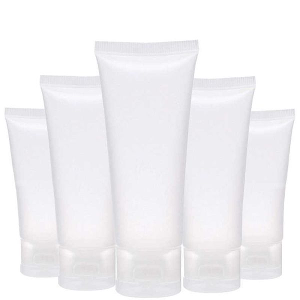 50 pçs/lote tubos macios de plástico transparente 15ml 20ml 30ml 50ml 100ml recipientes de embalagem de loção de creme cosmético vazio 5HA6