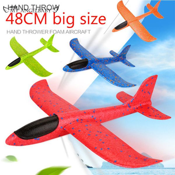 Diecast Model 48 см. Большая рука, бросающая пена Palne EPP самолета самона самолета на открытом воздухе. Образовательная игрушка для детей 230605