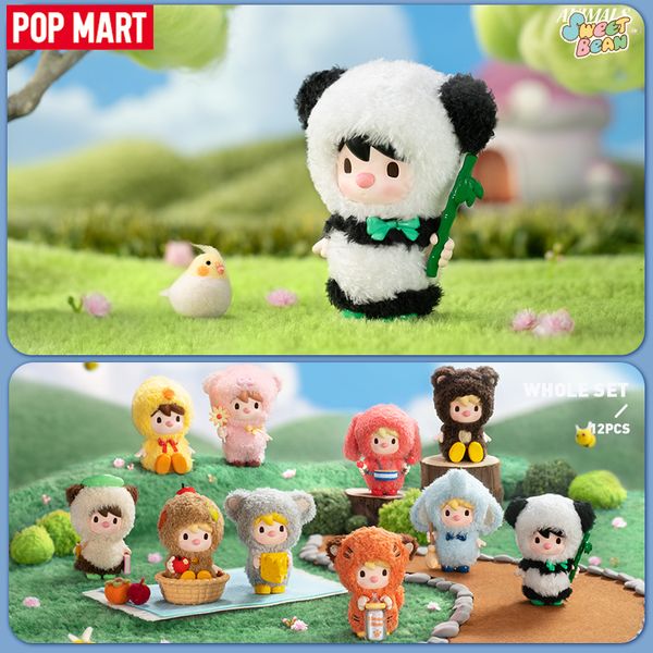 Caixa cega MART Sweet Bean Animals Play Series Mystery Box 1PC/9PCS Blindbox Action Figure Cute Toy 230607