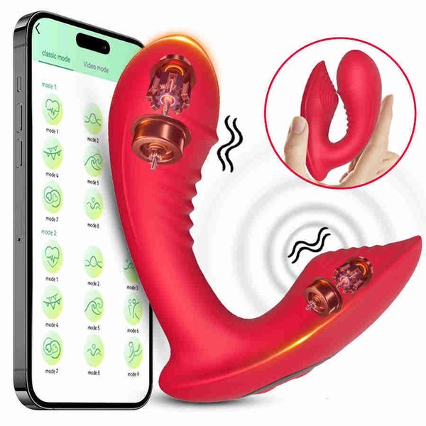 Bluetooth App 3 в 1 вибратор фаллоимитации для женщин G Spot Clitoris стимулятор беспроводной пульт дистанционного управления.