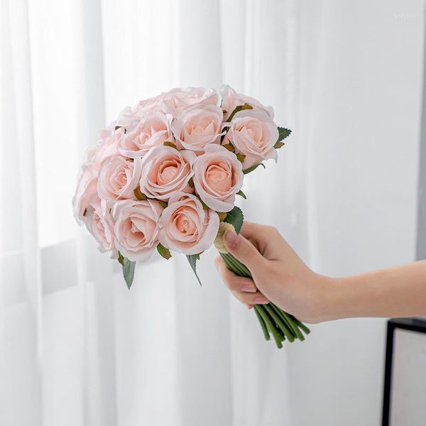 Fiori decorativi Mano da sposa Lettera Bouquet di rose Fiore artificiale Falso Commercio all'ingrosso Casa Matrimonio Pografia Fatto a mano Fai da te