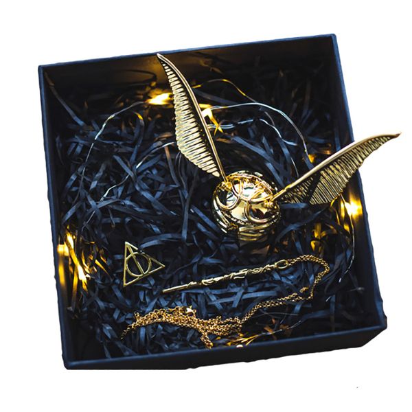 Scatole per gioielli Creative Gold Snitch Series Ring Box Proposal Mystery Luxury Metal Jewelry Storage Box Case Fedi nuziali Cute Wings Girl Gift 230606