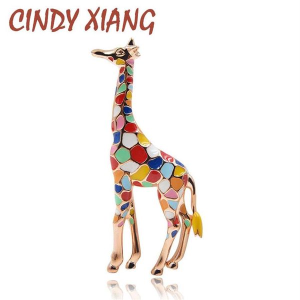 Cindy Xiang Smalto Giraffa Spille Per Le Donne Carino Animale Spilla Pin Gioielli Moda Colore Oro Regalo Per Bambini Spille Squisite T1212j