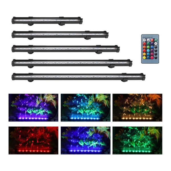 Iluminações 90260v luz de aquário rgb lâmpada de controle remoto para plantas 2058cm led lâmpada de bolha de ar luz de planta aquática para tanque de peixes