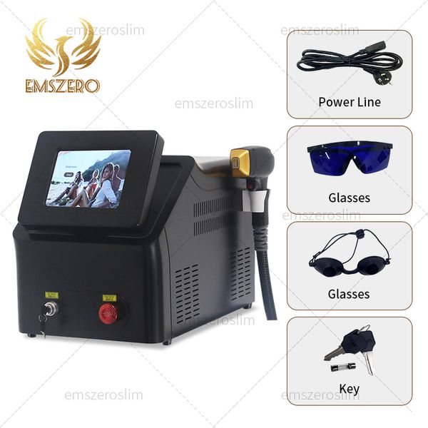 Laser de diodo portátil 2000 W 808 nm 755 808 1064 nm Comprimento de onda Ponto de congelamento Depilação permanente indolor