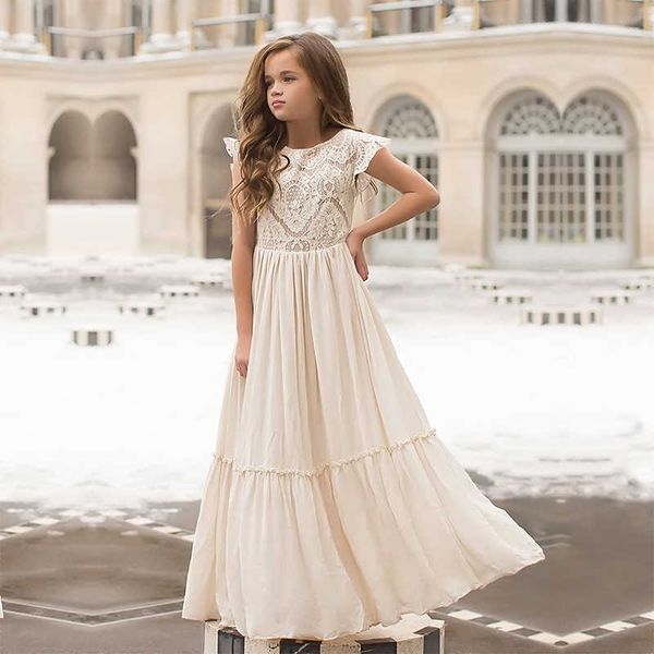 Abiti da ragazza Abiti eleganti per bambini Boho Abito lungo per vacanze Ragazze di fiori Principessa Festa di nozze Abbigliamento casual per bambini 3-8