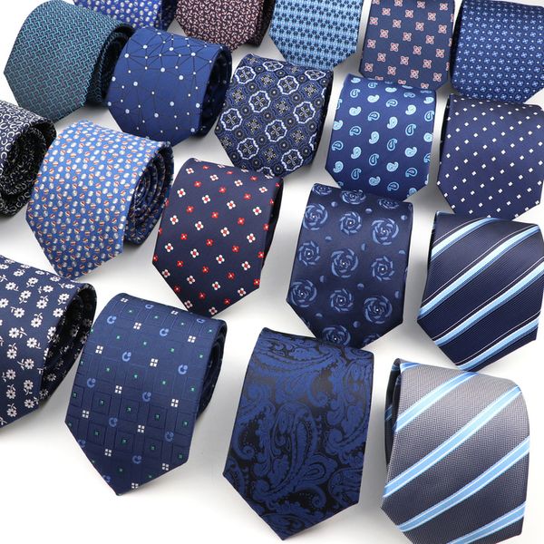 Boyun bağları klasik mavi kırmızı gri erkek kravat iş resmi düğün 8cm kravat jacquard dokuma kravat moda gömlek elbise günlük aksesuarlar 230605