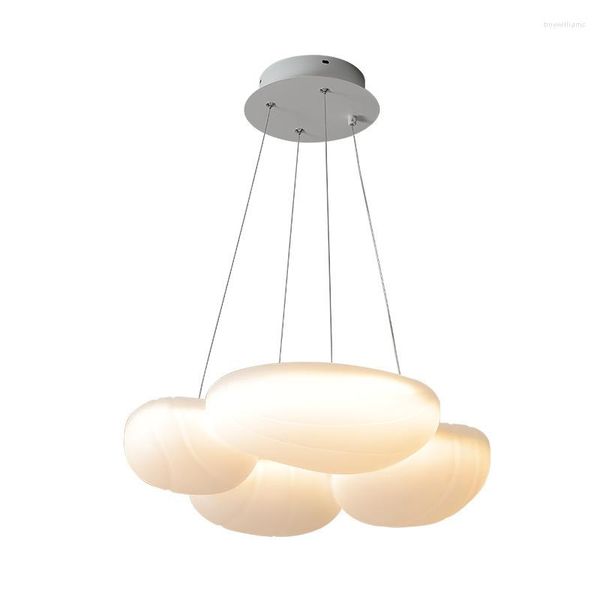 Luminárias pendentes nórdicas de vidro branco leitoso led luminária de teto para meninos meninas quarto quarto lustre luminária de suspensão