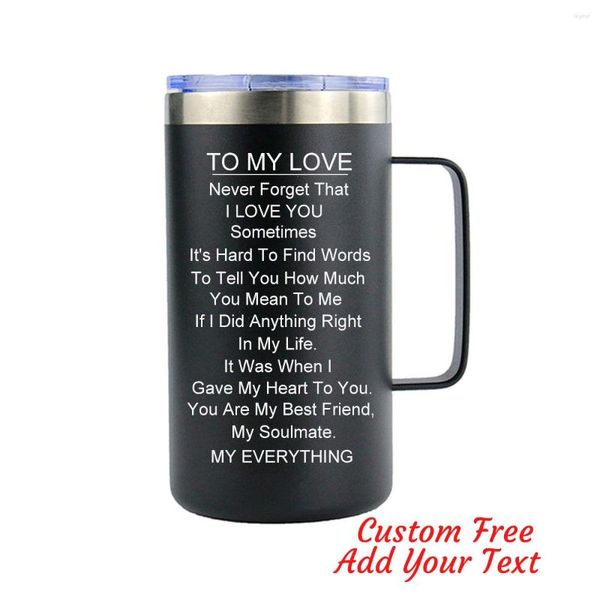 Su Şişeleri Yıldönümü Gfits'i onun için aşkım kahve kupa hediyesi kocası eşi kız arkadaşı kız arkadaşı kadınlar doğum günü hediyesi