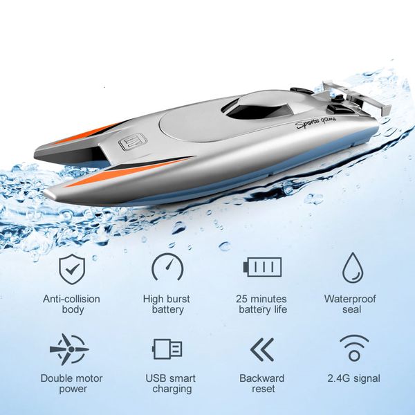 Barcos elétricos Rastar 30 km H RC 2,4 GHz Racing Speedboat Speedboat Remote Speed Control Ship Children's Water Game Kids Toys Box Box 230607