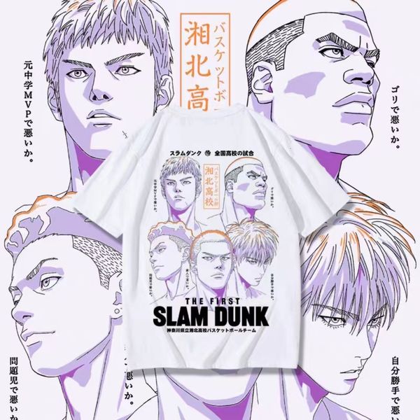 T-shirts masculinas Slam Dunk Anime T-shirt Basquete Manga Graphic Oversize Masculino Algodão Manga Curta Camiseta Feminina Top Streetwear Roupas de Casal de Verão 230607
