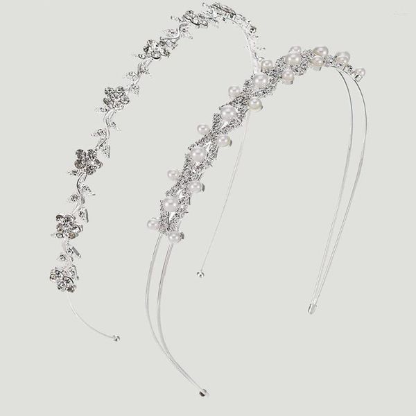 Halskette Ohrringe Set Braut Stirnband Kopfbedeckung Hochzeit Geburtstag Krone Kopfschmuck Perle Strass Haar Styling Werkzeuge Clips für Frauen 2 Stück