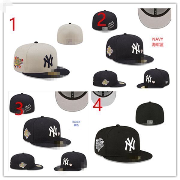 I più venduti Fashion 36 colori Classic Team Navy Blue Color On Field Baseball Cappelli aderenti Street Hip Hop Sport York Full Closed Design Caps h8-6.7