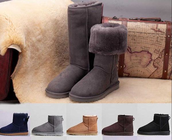 Stivali Donna Stivaletti firmati Stivali da neve classici Castagna Fiocco basso Nero Grigio Rosa Blu navy Caviglia Stivaletti invernali corti Uggitys Design avanzato 641ess