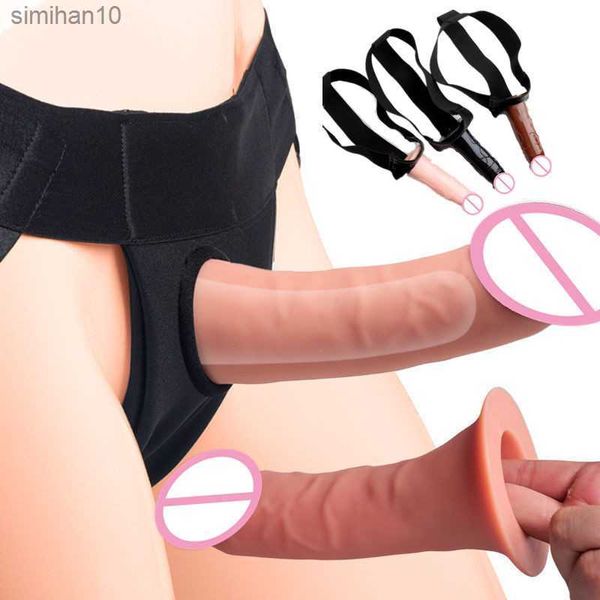 New Wearable Penis Dildo Hollow Sleeve per Unisex Realistic Dick With Mutandine SexToy Extension Masturbatio Giocattoli anali per lesbiche L230518