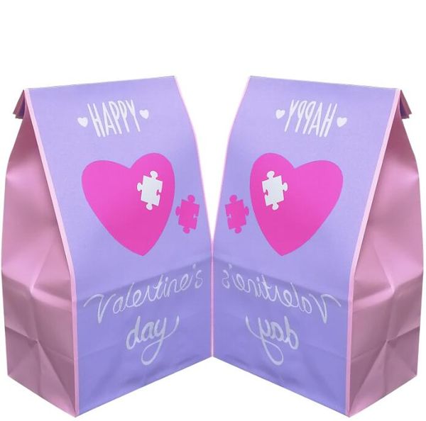 Geschenkpapier „Glauben Sie selbst, Liebe ist süß“, Valentinstag-Süßigkeit, Papiertüte, Geburtstagstüten, Mitbringsel, Leckereien, farbiges Kraftpapier, 13 x 8 x 24 cm, Dr. Oteks