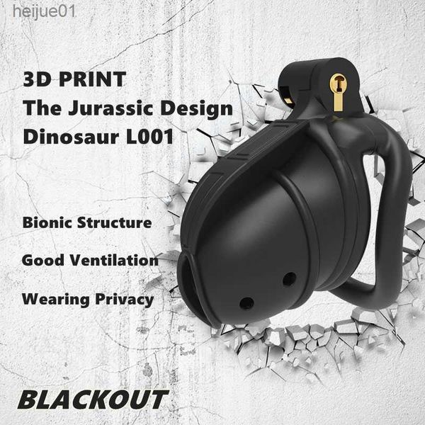 2023 Новый 3D -печать юрского дизайна Destorableting Cage Cage 2 типы колец пениса мужское устройство целомудрия для взрослых продуктов секс -игрушки l001