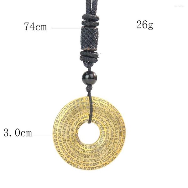 Anhänger Halsketten Solide Chinoiserie Messing Mantra Halskette Sutra Prajnaparamita Chinesisches Schriftzeichen Schmuck Zubehör Lotus Buddhismus Handwerk