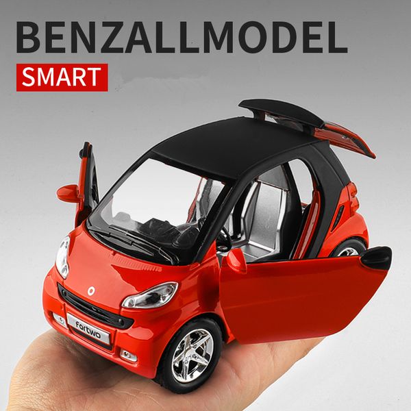 Diecast-Modellauto 1/32 Simulationsauto Smart Alloy Metal Diecast Vehicle Toy Car Model Metal Kids Gift Car Toys For Children 230608