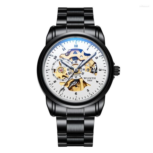 Bilek saatleri Men Luxury Mens Watches Wlisth Tasarım Markası Otomatik Paslanmaz Çelik Su Geçirmez İş Sporu Mekanik Kol saati