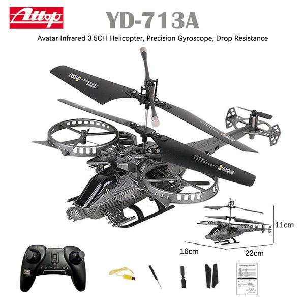 Intelligent Uav Arrivo YD713 YD718 Avatar RC Elicottero 3.5 Canali 2.4G Giroscopio di precisione Resistenza alla caduta Drone Giocattoli Regalo per bambini 230607