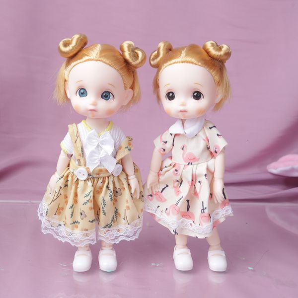 Bambole Blue Eyes 16cm BJD Doll 13 Giunto mobile Grigio Bambina Muilttype Dress Make Up Toy Girls Gift 230607