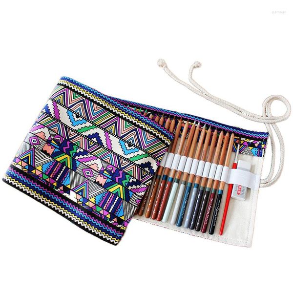 1pcs Fashion Multifunction DIY Canvas Painting Pen Bag Creative Brush Storage Tool School Supplies Cosmetic Pencil