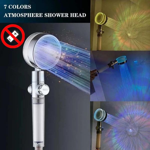 Teile Upgrade 3 Farbatmosphäre LED -Dusche Dusche Dusche Automatisch Farbwechsel Wasser sparende Duschfilter Hochdruck Duschkopf