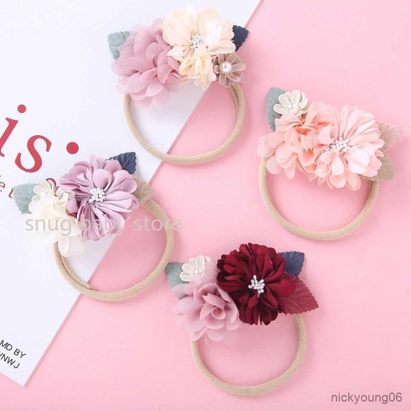 Acessórios para o cabelo Bebê Meninas Faixas de cabelo para recém-nascidos Tecido Flores para tiaras Faça você mesmo Jóias Fotos fotografadas Crianças R230608