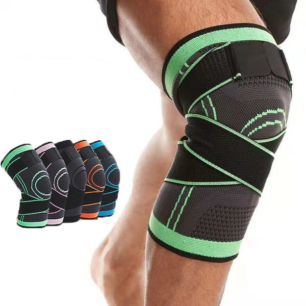 Joelheiras para cotovelo LaceUp Pressure Knit Sports Kneecap Protection Running Basketball Mountain Bike Badminton 230608