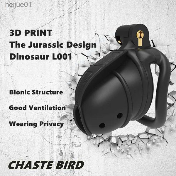 2023 NOVA Impressão 3D Jurassic Design Gaiola Respirável 2 Tipos de Anéis Penis Dispositivo de Castidade Masculino Produtos para Adultos Brinquedos Sexuais L001 L230518