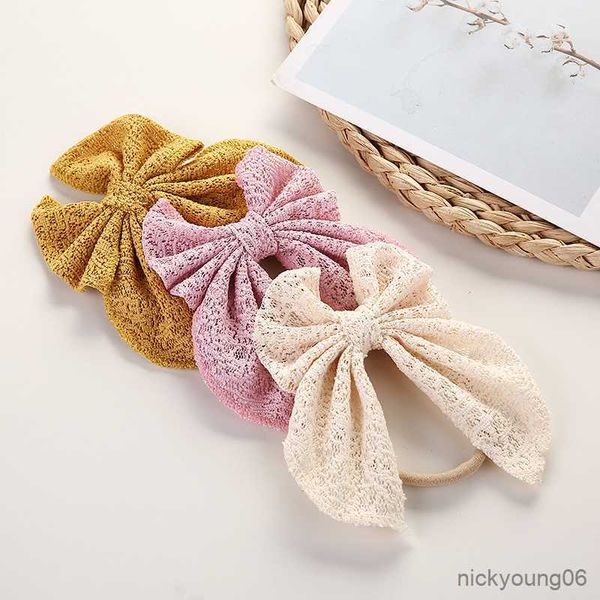 Acessórios para o cabelo Big Bow Baby Headband Para Meninas Bandas Hollow Headbands Elásticos Crianças Cauda Longa Faixa de Cabelo Recém-nascidos Cute Headwear R230608