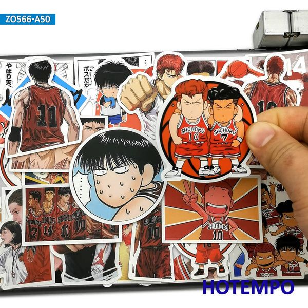 Adesivi Giocattolo per Bambini 50 Pezzi Slam Dunk Comic Style Anime Adesivo Divertente per Scrapbook Notebook Telefono Laptop Bagagli Skateboard Bici Auto Adesivi Cartoon 230608