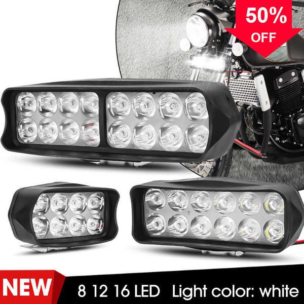 Новый 2/12/16 Светодиодный автомобиль Light Light High Bright Spotlight Universal Offroad Motorcycles Авто грузовик, приводящие туманные фары DRL Lamp 12V