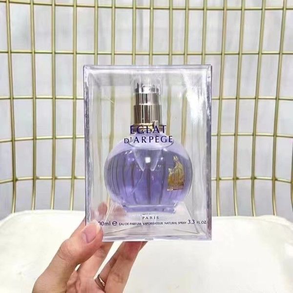 L'ultimo profumo da donna 100ml spray per il corpo floreale con belle bottiglie di vetro viola premium profumo di lunga durata odore veloce nave