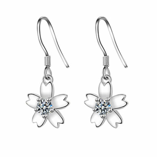 Charm Sier Orecchini Zirconia Cute Flower Girl Donna Gioielli Beautif Hies Orecchino Drop Delivery Dhyfz